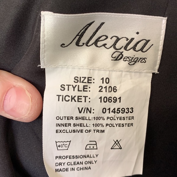 ALEXIA DESIGNS Black Strapless Ruffles Tiered Designer Ball Prom Bridesmaid Gown - Picture 8 of 8